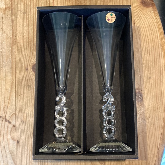 Cristal d’Arques Millennium Crystal Champagne Flutes. NEW, Original box! - Picture 4 of 8